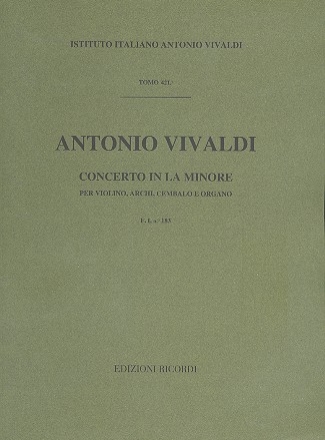 Konzert a-Moll op.4,4 fr Violine, Streicher und Cembalo Partitur