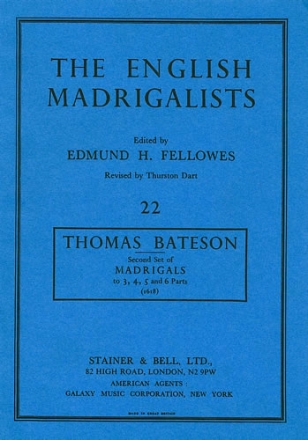 Second Set of Madrigals 1618 The English Madrigalists