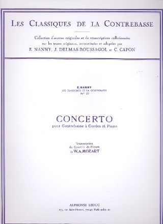 Concerto pour contrebasse et piano Mozart, W.A., arr.