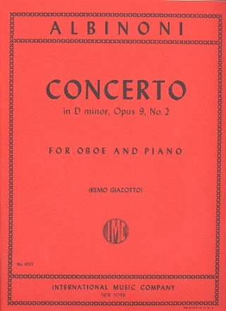 Concerto  cinque op.9,2 for oboe and piano