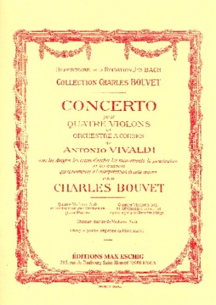 Concerto si mineur op.3,10 pour 4 violons et piano parties