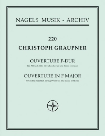 Ouvertüre F-Dur für Altblockflöte und Streichorchester Partitur