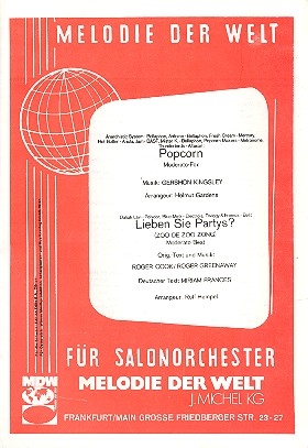 Popcorn  und  Lieben Sie Partys: fr Salonorchester