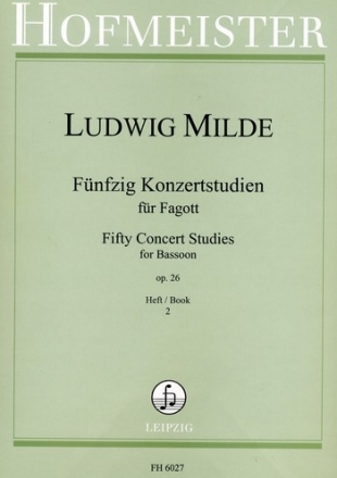 50 Konzertstudien op.26 Band 2 (Nr.26-50) für Fagott