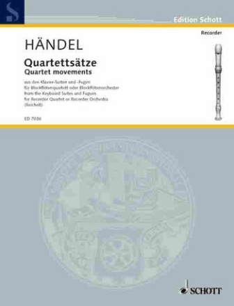 Quartettstze fr 4 Blockflten (SATB) oder Blockflten-Orchester Partitur und Stimmen