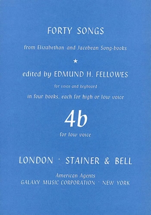 40 Songs from Elizabethan and Jacobean Song-Books for low voice and keyboard