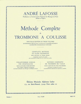 Mthode complete vol.1 pour trombone a culisse (fr/en/sp/dt)