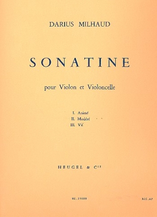 Sonatine pour violon et violoncelle partition