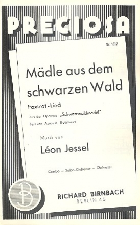 Mdle aus dem schwarzen Wald: fr Salonorchester