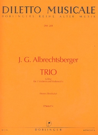 Trio G-Dur fr 2 Violinen und Violoncello Stimmen