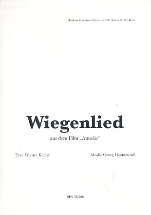 Wiegenlied aus dem Film Annelie: Einzelausgabe Gesang und Klavier