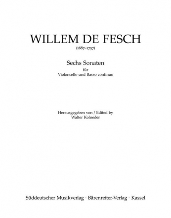 6 Sonaten op.13 fr Violoncello und Bc