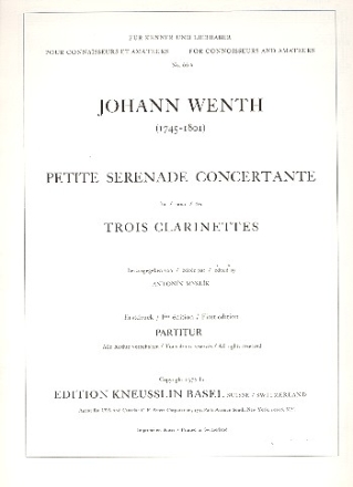 Petite sérénade concertante für 3 Klarinetten Partitur
