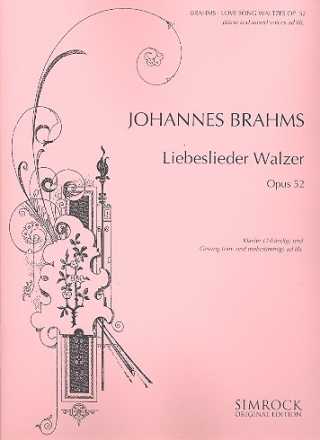 Liebeslieder-Walzer op.52 für gem Chor und Klavier Partitur