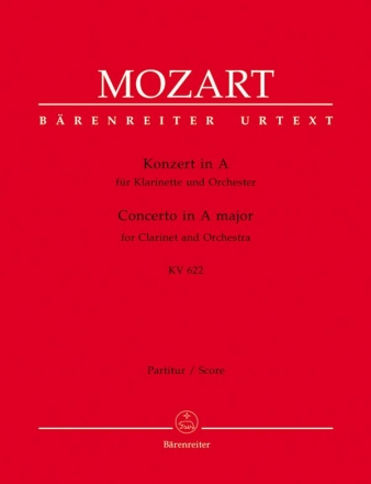 Konzert A-Dur KV622 für Klarinette und Orchester Partitur