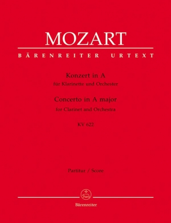 Konzert A-Dur KV622  fr Klarinette und Orchester Partitur