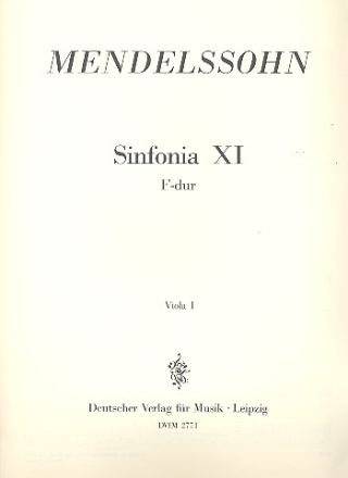 Sinfonia F-Dur Nr.11 fr Streichorchester Viola 1