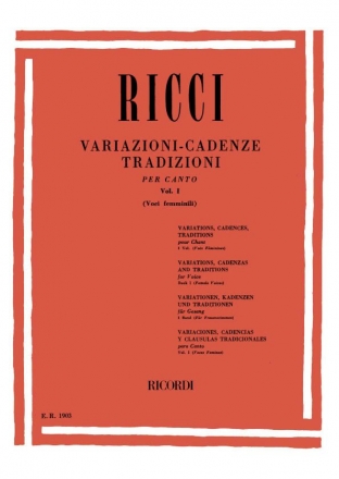 Variazioni cadenze tradizioni vol.1 per canto (voci femminili)