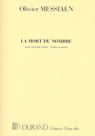 La mort du nombre pour soprano, tnor, violon et piano partition