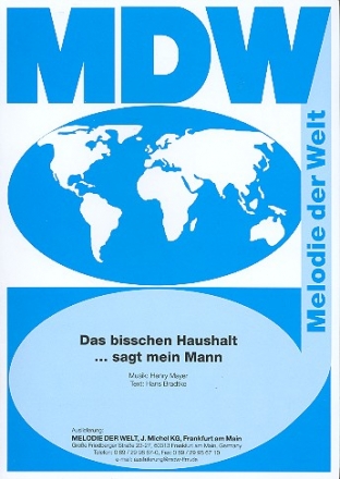 Das bisschen Haushalt...sagt mein Mann Gesang und Klavier Einzelausgabe