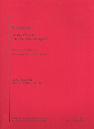 Der Vetter aus Dingsda Album mit 4 Liedern aus der Operette für Gesang und Klavier