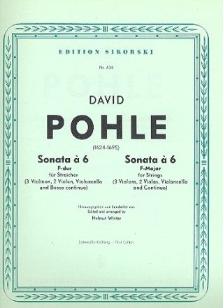 Sonata a 6 fr 3 Violinen, 2 2 Violen, Violoncello und Bc Partitur und Stimmen