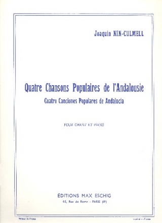 4 chansons populaires de l'Andalusie pour chant et piano (sp)