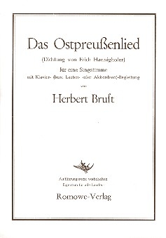 Das Ostpreuenlied fr Gesang und Klavier (bzw. Lauten- oder Akkordeon)-Begleitung