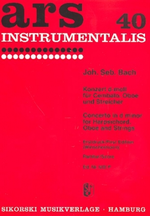 Konzert d-Moll BWV1059 fr Cembalo, Oboe und Streichorchester Partitur