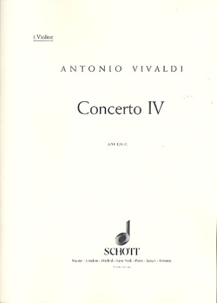 Concerto Nr. 4 G-Dur op. 10/4 RV 435/PV 104 fr Flte (Alt-Blockflte), Streichorchester und Basso continuo Einzelstimme - Violine I
