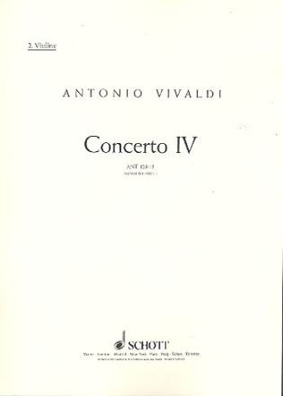 Concerto Nr. 4 G-Dur op. 10/4 RV 435/PV 104 fr Flte (Alt-Blockflte), Streichorchester und Basso continuo Einzelstimme - Violine II