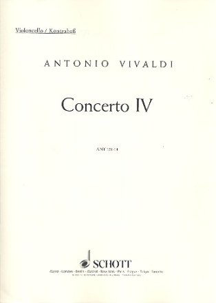 Concerto Nr. 4 G-Dur op. 10/4 RV 435/PV 104 fr Flte (Alt-Blockflte), Streichorchester und Basso continuo Einzelstimme - Violoncello/Kontrabass