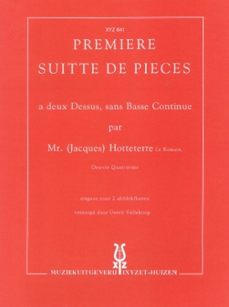 Premiere Suitte de Pieces for 2 alto recorders score