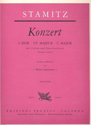 Konzert C-Dur fr Violine und Streicher Partitur