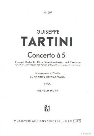 Konzert  5 G-Dur fr Flte, Streicher und Bc Viola