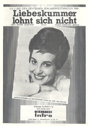 Liebeskummer lohnt sich nicht fr Gesang und Klavier Einzelausgabe