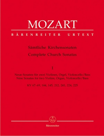 Smtliche Kirchensonaten Band 1 fr 2 Violinen, Orgel und Violoncello (Kontrabass) Partitur