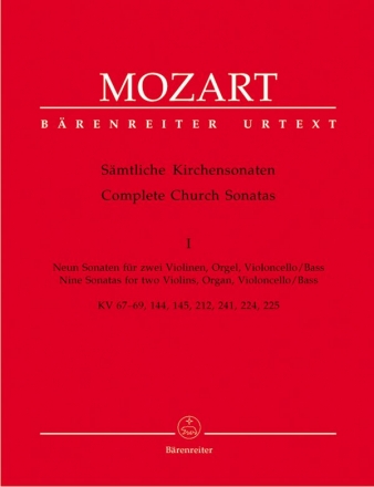 Smtliche Kirchensonaten Band 1 fr 2 Violinen, Orgel und Violoncello (Kontrabass) Partitur