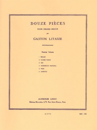 12 pices vol.1 (nos.1-6) pour orgue