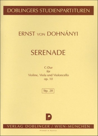 Serenade C-Dur op.10 fr Streichtrio Studienpartitur