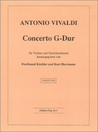 Concerto G-Dur RV310 für Violine und Streichorchester Partitur