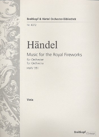 Feuerwerksmusik D-Dur HWV351 fr Orchester Viola