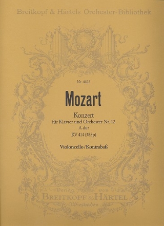 Konzert A-Dur Nr.12 KV414 fr Klavier und Orchester Violoncello / Kontrabass