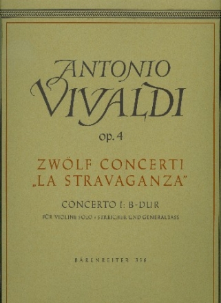 Concerto B-Dur Nr.1 fr Violine, Streicher und Bc Partitur