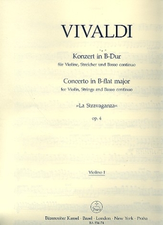 Concerto B-Dur Nr.1 fr Violine, Streicher und Bc Violine 1