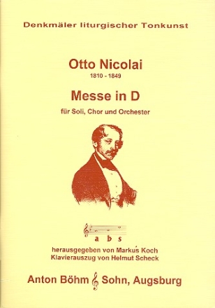 Messe D-Dur für Soli, gem Chor und Orchester Klavierauszug (la)