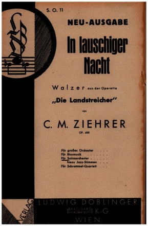 In lauschiger Nacht op.488 aus Die Landstreicher: fr Salonorchester