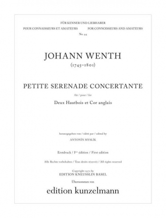 Petite serenade concertante F-Dur für 2 Oboen und Englischhorn Stimmen