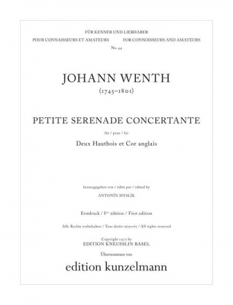 Petite serenade concertante F-Dur fr 2 Oboen und Englischhorn Stimmen