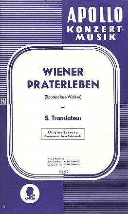 Wiener Praterleben fr Salonorchester Partitur und Stimmen